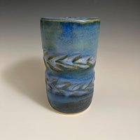 Handmade Ceramic Blue Green Travel Mug