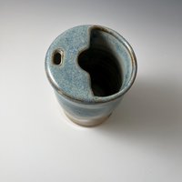 Handmade Ceramic Blue and Cream Travel Mug