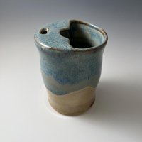 Handmade Ceramic Blue and Cream Travel Mug