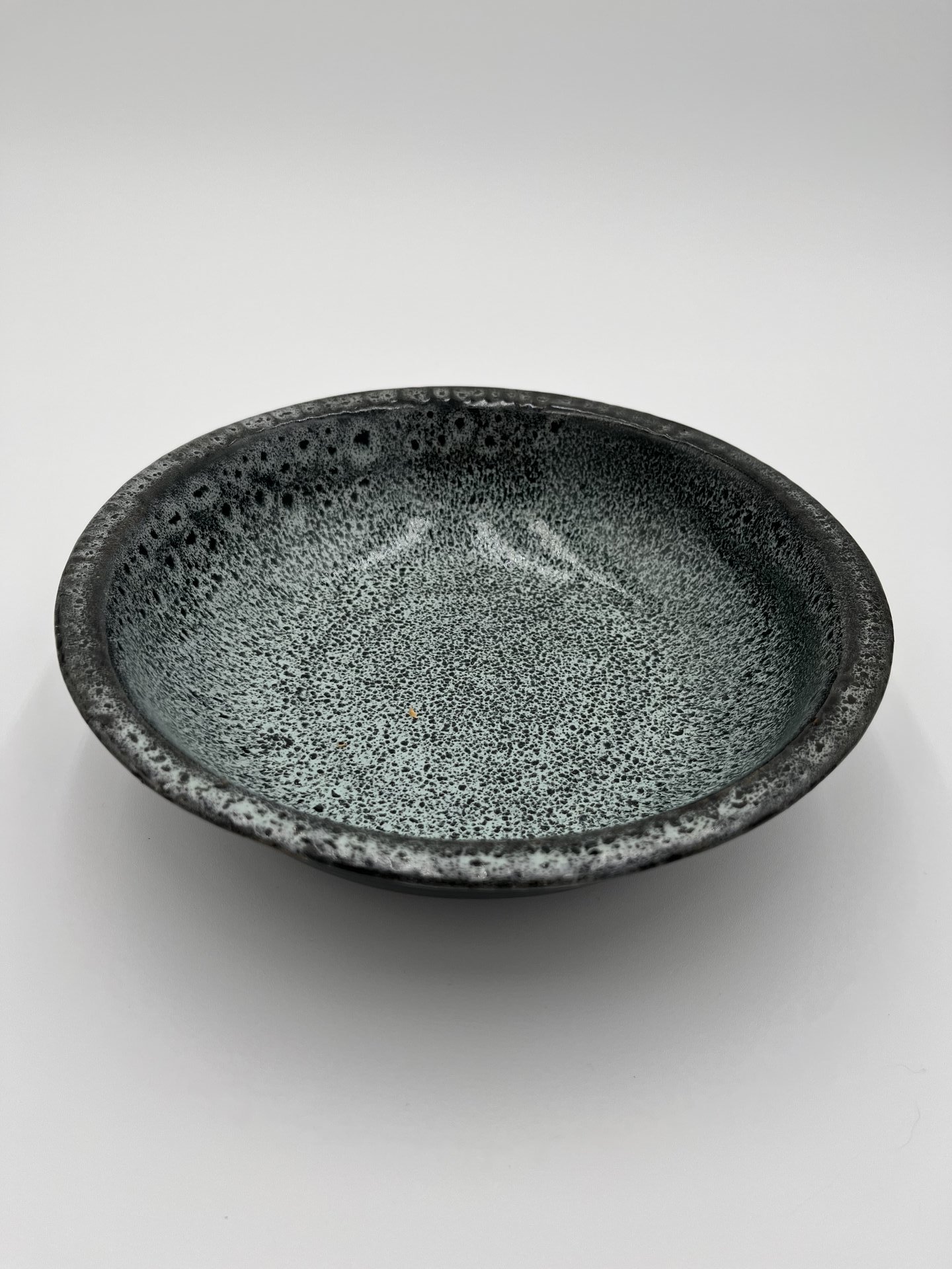 Handmade Black and White Rimmed Ceramic Bowl