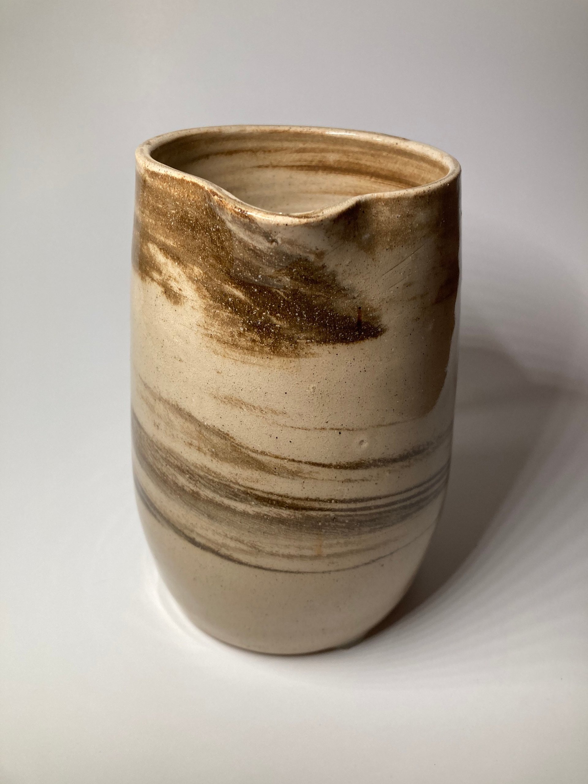 Handmade marbled ceramic pitcher