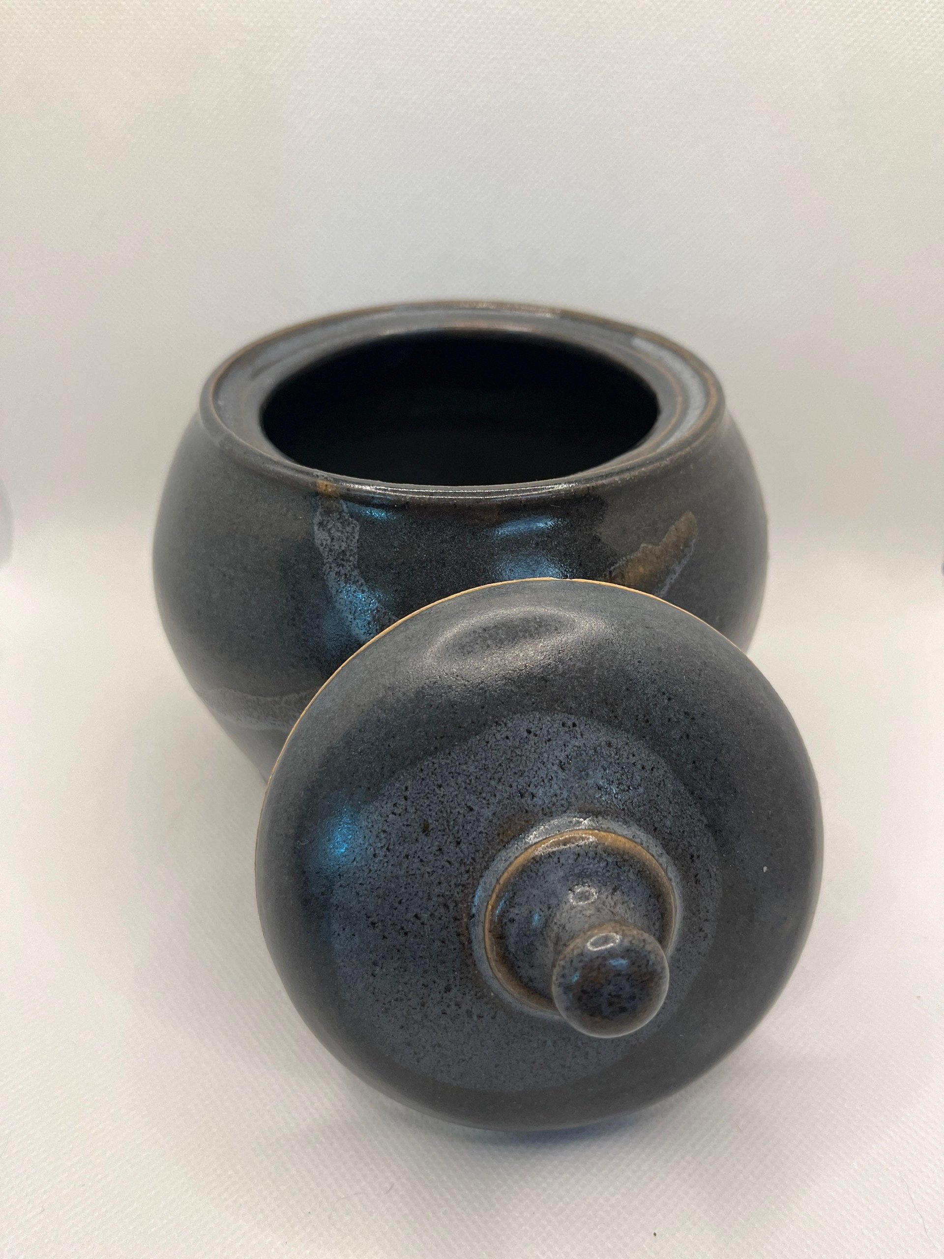 Navy Blue Handmade Ceramic Lidded Jar