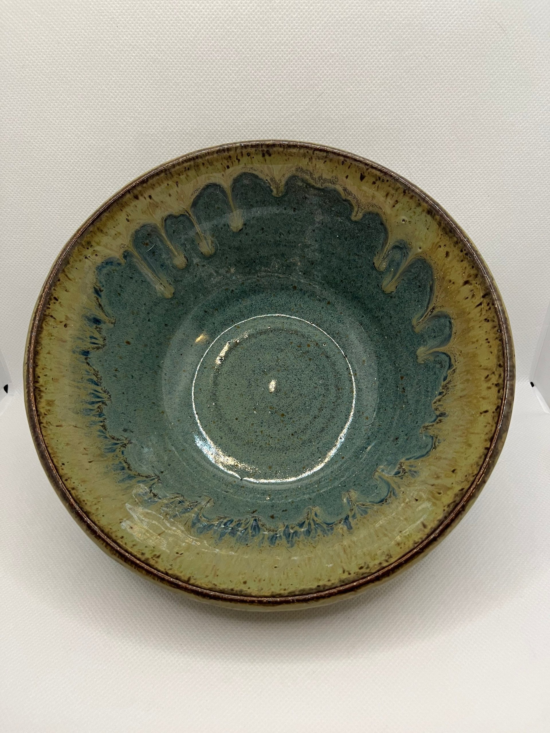 Handmade Blue and Honey Ceramic Bowl