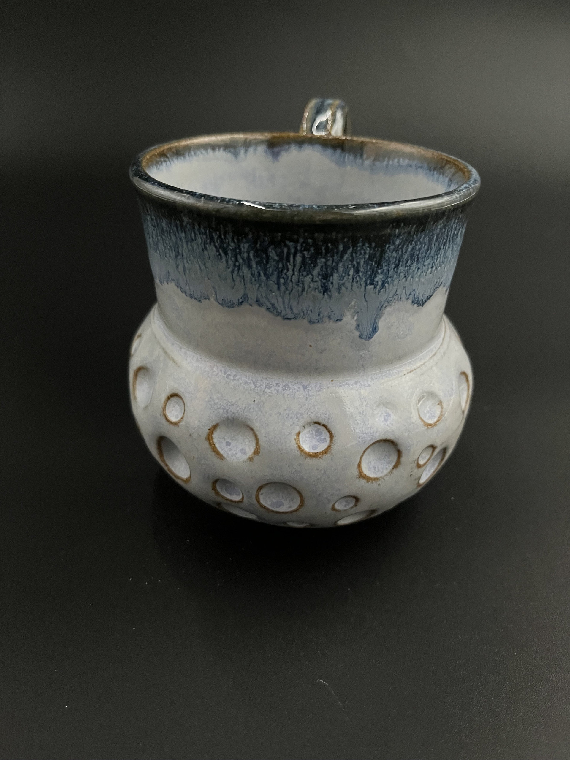 Handmade Ceramic Blue Polka-dot Mug
