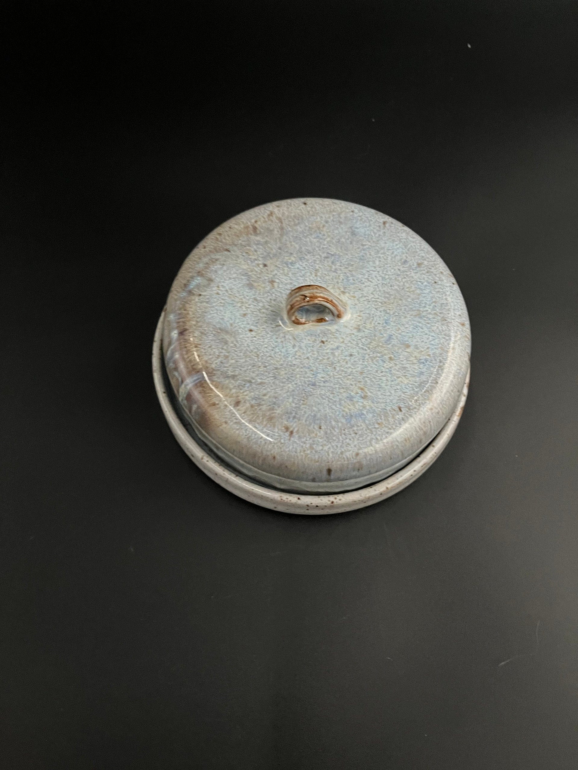 Handmade Blue Ceramic Butter Dish