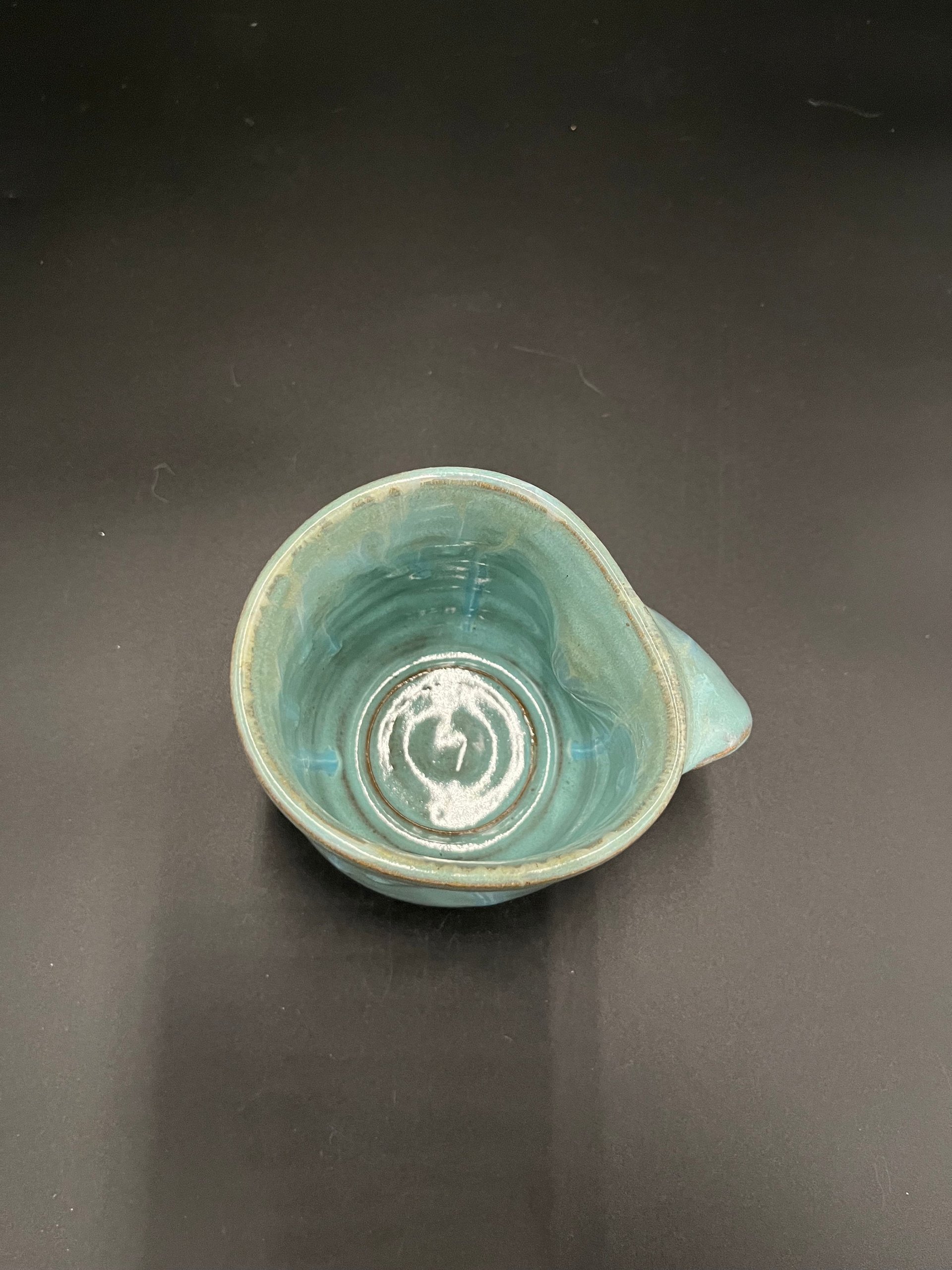 Handmade Blue Ceramic Hand-warmer Mug