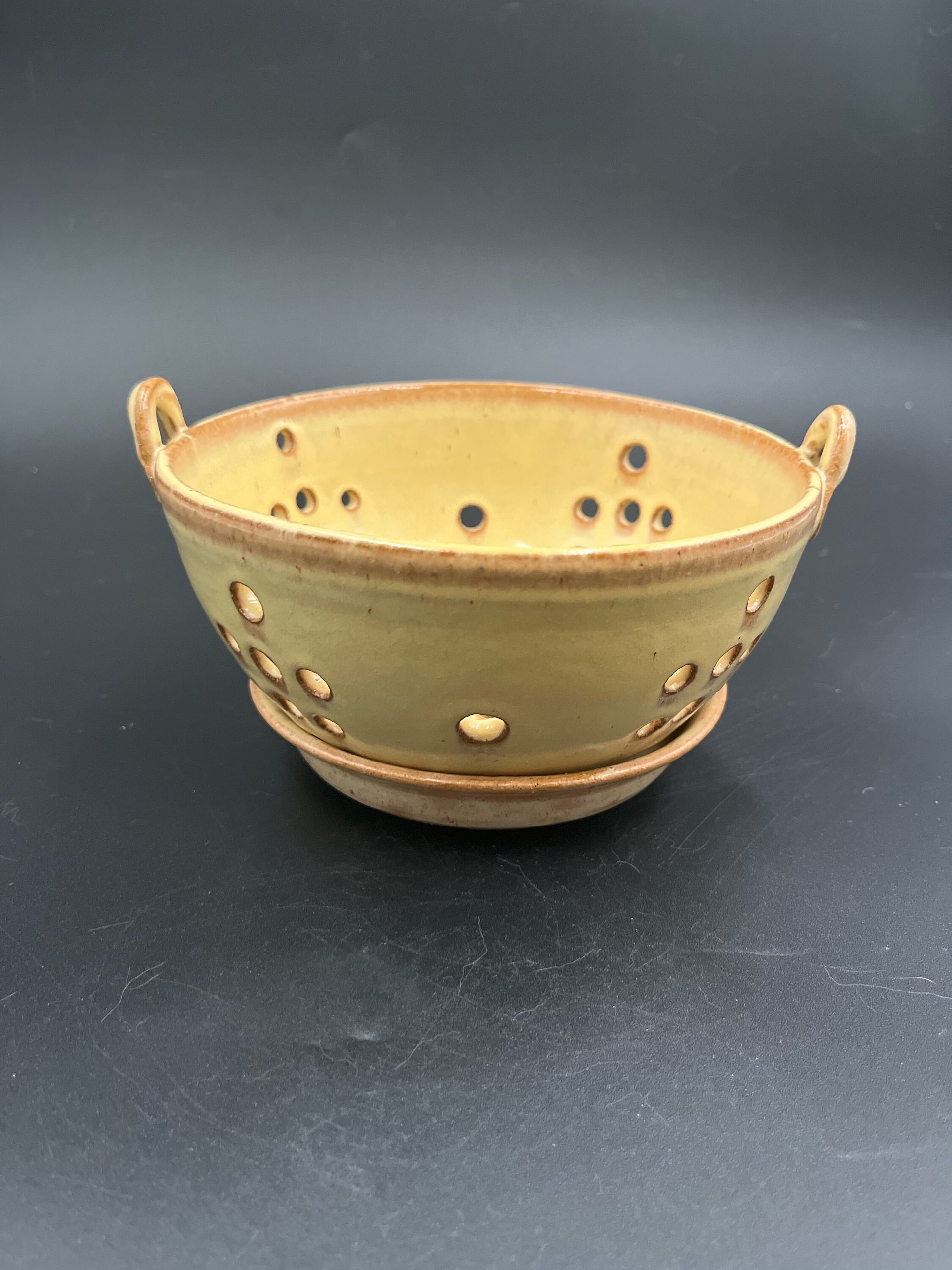 Hand-made Yellow Berry Bowl and Plate