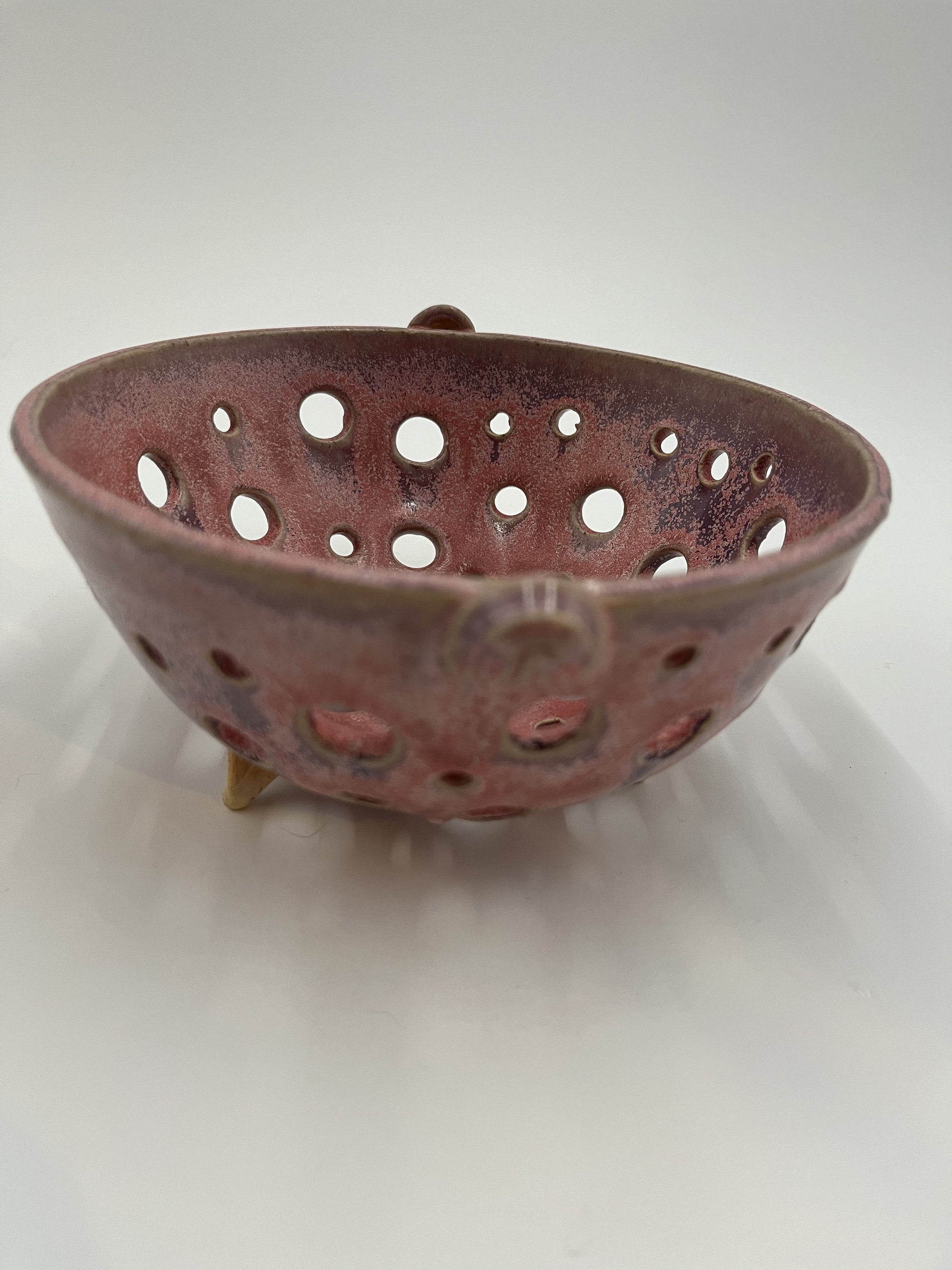 Hand-made Purple-Pink Pedestal Berry Bowl