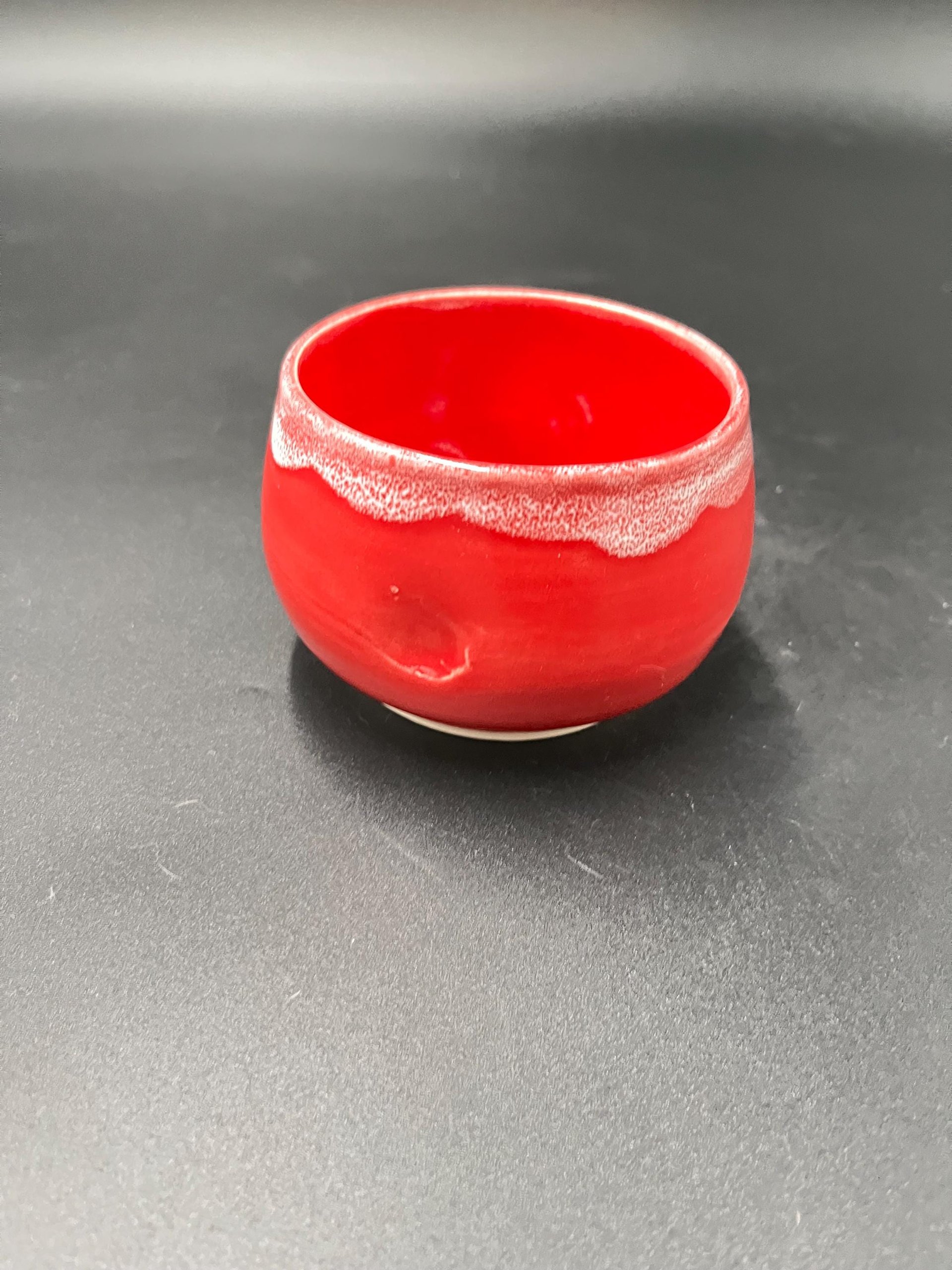 Hand-made Red and White Ceramic Christmas Tumbler