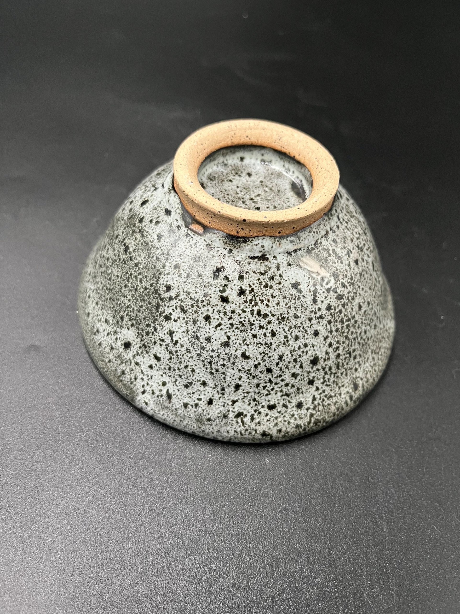 Handmade Small Black and White Ceramic Bowl