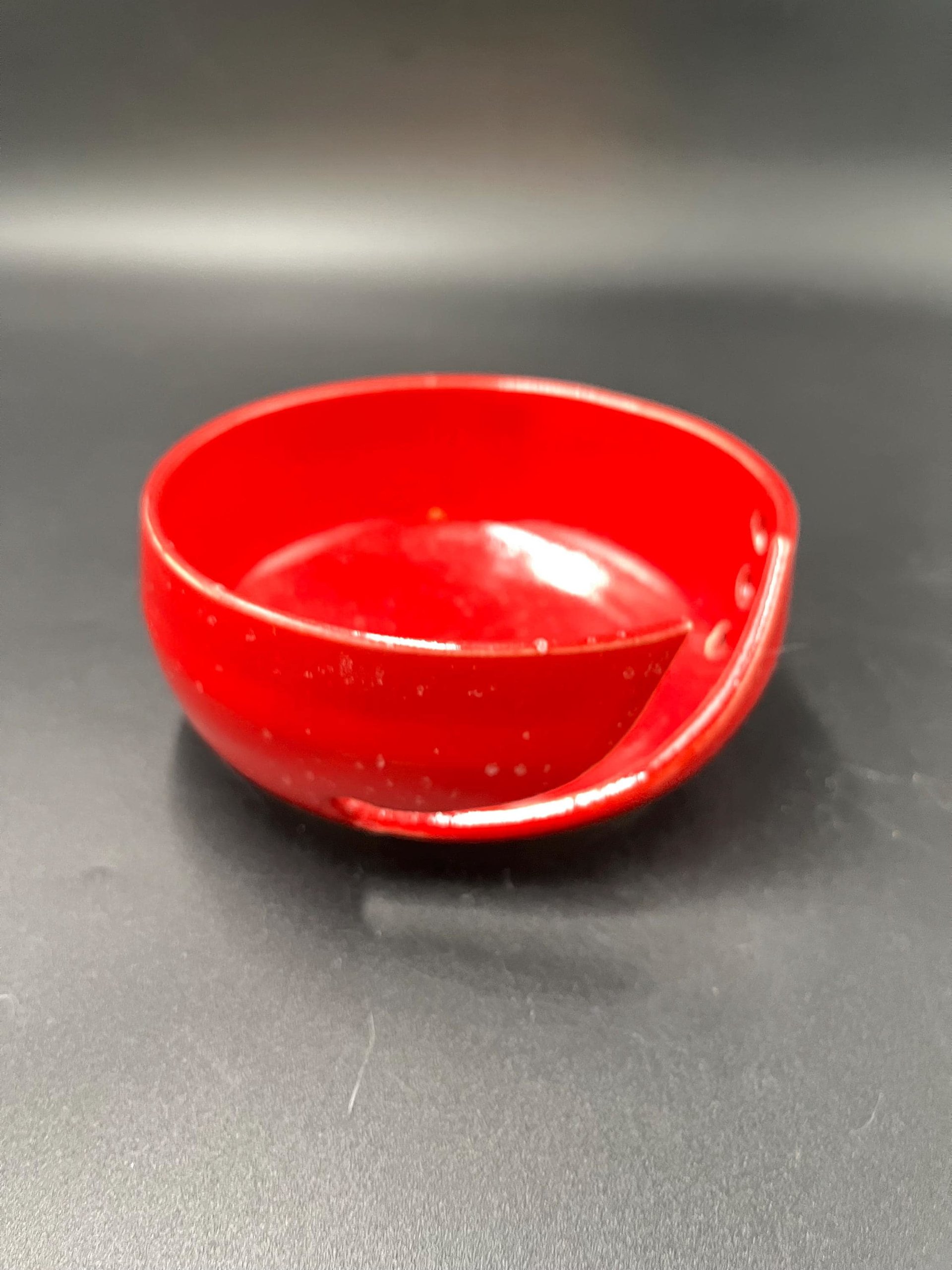 Handmade Red Speckle Glazed Ceramic Yarn Bowl