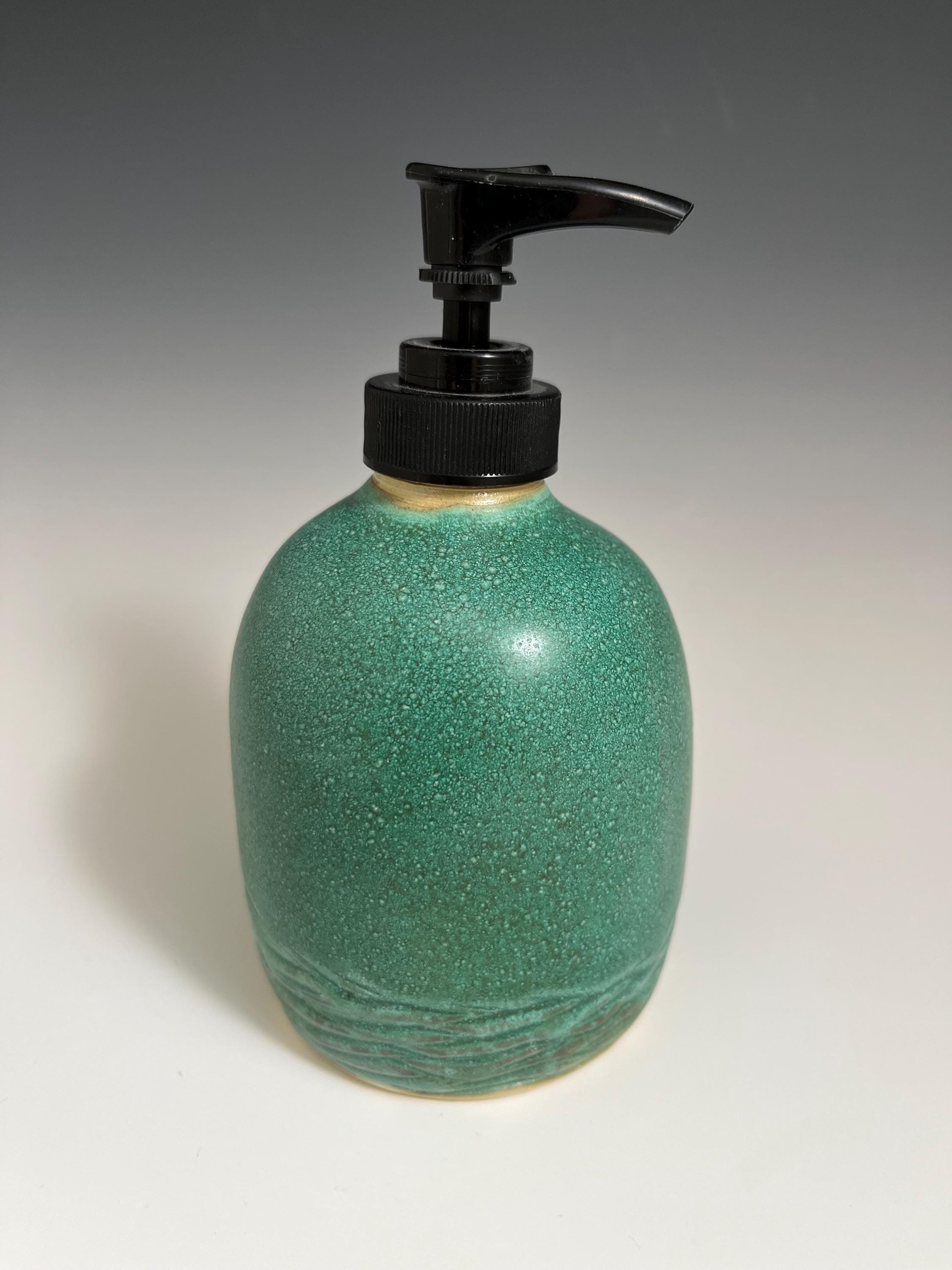 Handmade Ceramic Teal Soap Dispenser