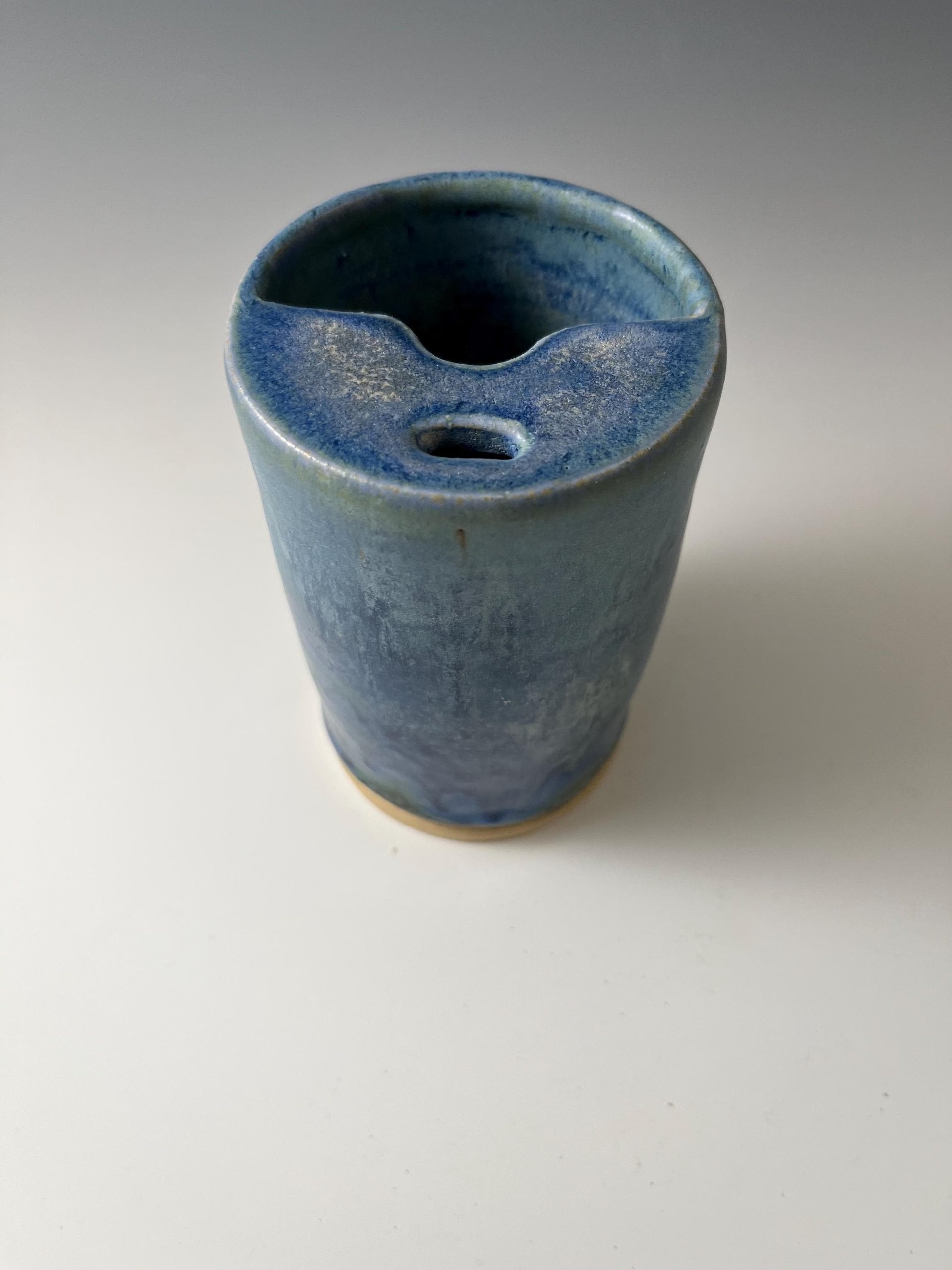 Handmade Ceramic Blue Green Matte Travel Mug