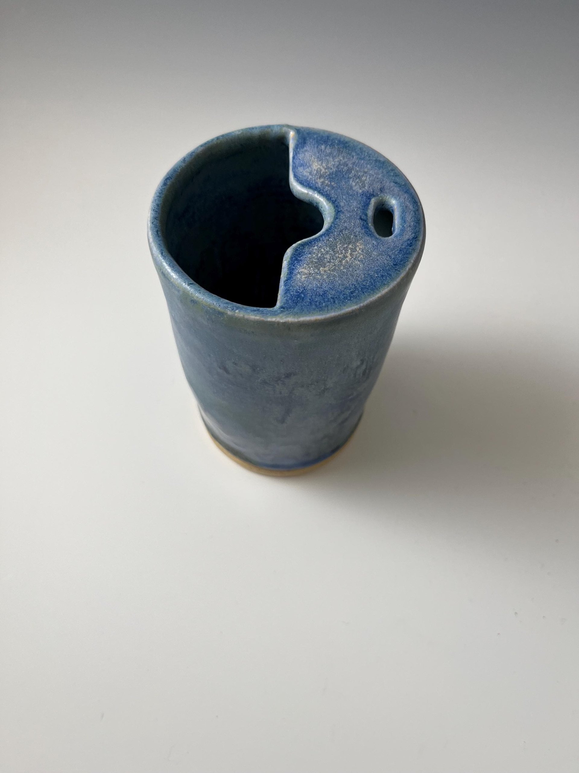 Handmade Ceramic Blue Green Matte Travel Mug