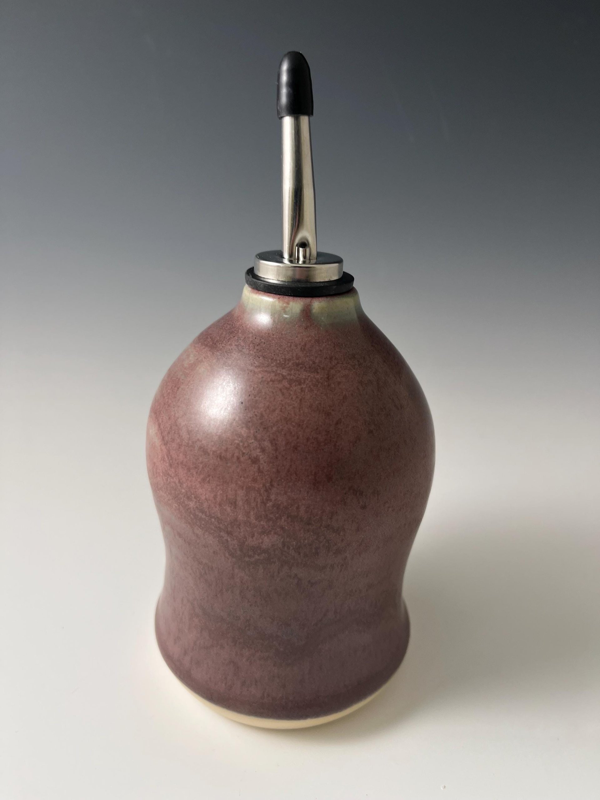 Handmade Ceramic Oil or Vinegar Dispenser - Purple Aubergine