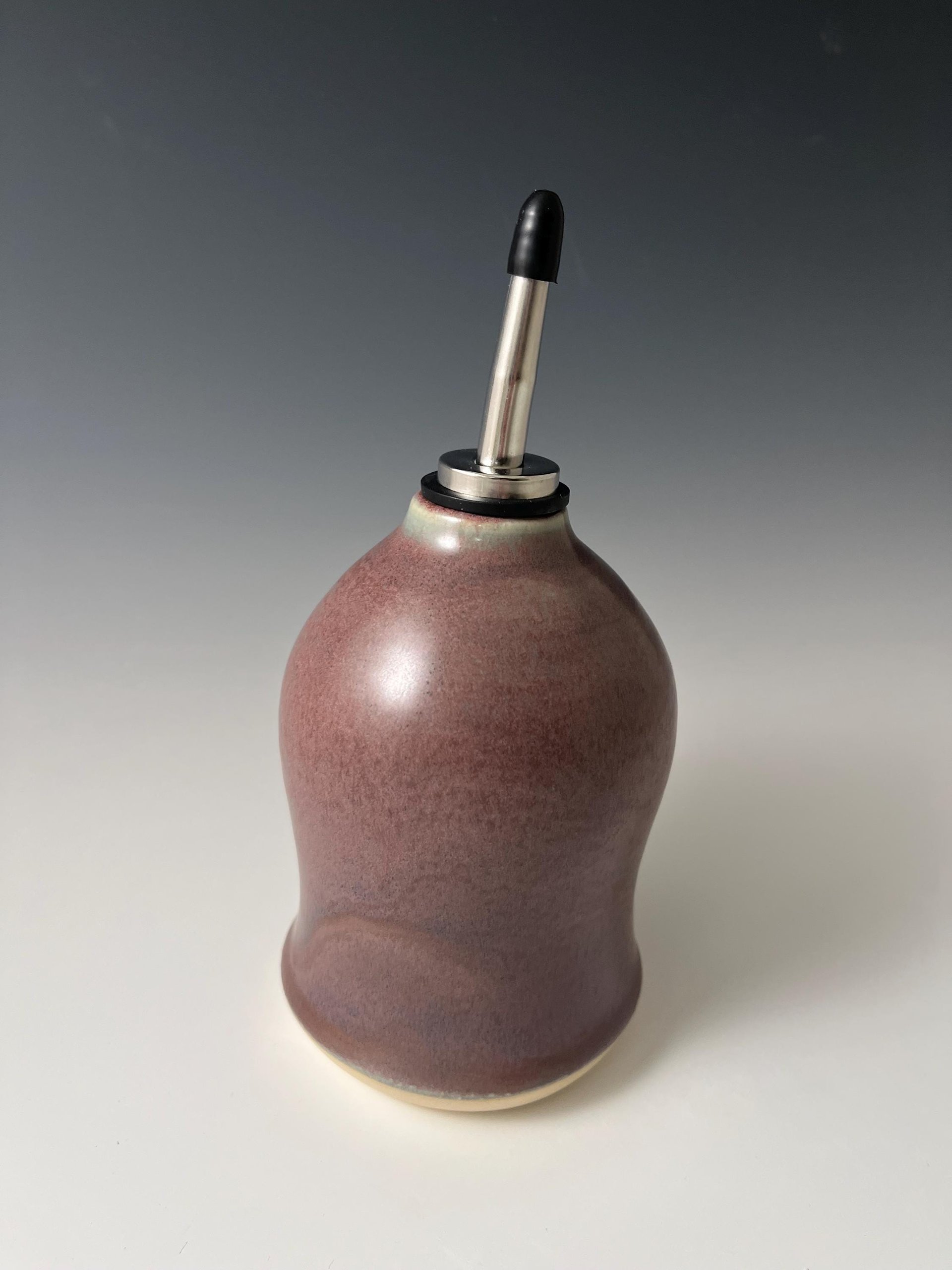 Handmade Ceramic Oil or Vinegar Dispenser - Purple Aubergine