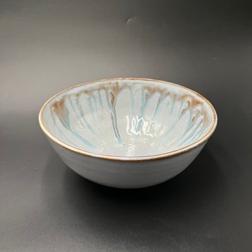 Hand-made Light Blue and Honey Serving Bowl