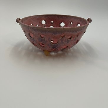 Hand-made Purple-Pink Pedestal Berry Bowl