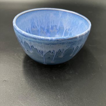 Handmade Blue Drip Glazed Ceramic Bowl