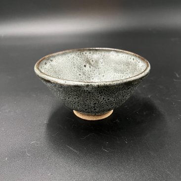 Handmade Small Black and White Ceramic Bowl